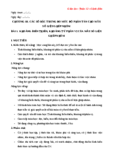 Giáo án Khoảng biến thiên, khoảng tứ phân vị của mẫu số liệu ghép nhóm Toán 12 Cánh diều