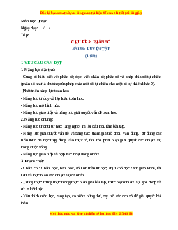 Giáo án Luyện tập Toán lớp 4 Cánh diều