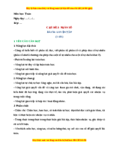 Giáo án Luyện tập Toán lớp 4 Cánh diều