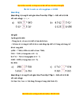 Giải Sgk Toán lớp 3 Bài 46: So sánh các số trong phạm vi 10000 (Kết nối tri thức)