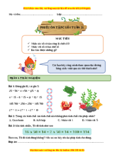 Bài tập cuối tuần Toán 4 Tuần 21 Chân trời sáng tạo (có lời giải)