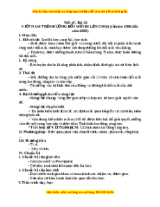 Giáo án Bài 33 Lịch sử 9: Việt Nam trên đường đổi mới đi lên chủ nghĩa xã hội (từ năm 1986 đến năm 2000)