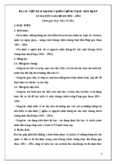 Giáo án Bài 15 Lịch sử 9 Kết nối tri thức (2024): Việt Nam kháng chiến chống thực dân Pháp xâm lược giai đoạn 1951 – 1954