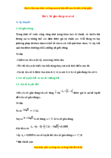 Lý thuyết Toán 10 Chân trời sáng tạo Chương 6 Bài 1: Số gần đúng và sai số
