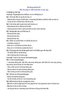 Đề cương ôn tập Cuối kì 1 Toán 12 Kết nối tri thức