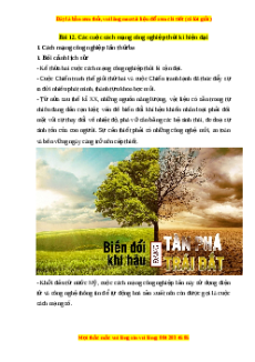 Lý thuyết Lịch sử 10 Chân trời sáng tạo Bài 12: Các cuộc cách mạng công nghiệp thời kì hiện đại