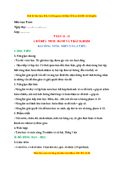 Giáo án Thực hành và trải nghiệm: Sông nước miền Tây Toán lớp 1 Chân trời sáng tạo