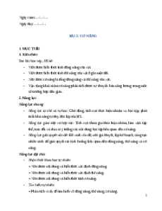 Giáo án Bài 2 Khoa học tự nhiên 9 Cánh diều (2024): Cơ năng