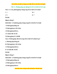 Trắc nghiệm Bài 21: Phương pháp, phương tiện hỗ trợ thiết kế kĩ thuật