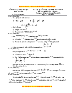 Đề thi vào 10 môn Toán tỉnh Bình Phước (Hệ không chuyên) năm 2021