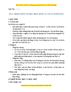 Giáo án Bài 3 Lịch sử 7 Kết nối tri thức (Phiên bản 2): Phong trào văn hóa Phục hưng và cải cách tôn giáo