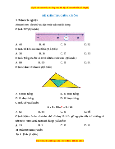 Đề thi giữa kì 1 Toán lớp 2 Chân trời sáng tạo - Đề 6