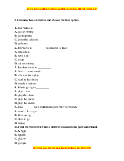 Đề thi cuối kì 1 Tiếng Anh 7 Global success (Đề 5 kèm file nghe)