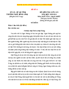 Đề thi giữa kì 1 Ngữ Văn 10 Kết nối tri thức (Đề 11)