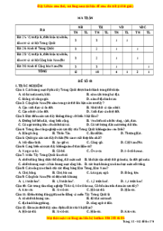Đề thi cuối kì 2 Địa lí 11 Chân trời sáng tạo - Đề 3