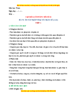 Giáo án Ôn tập phép tính với số tự nhiên Toán lớp 4 Kết nối tri thức