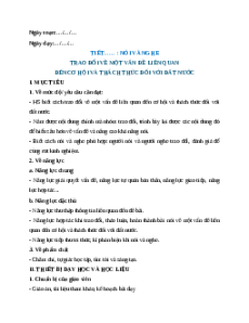 Giáo án Trao đổi về một vấn đề liên quan Ngữ Văn 12 Chân trời sáng tạo