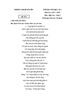Đề thi Cuối kì 1 Ngữ văn 9 Kết nối tri thức 2024 (Đề 2)