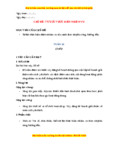 Giáo án Tuần 13 HĐTN lớp 4 Kết nối tri thức