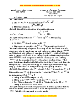 Đề thi vào 10 môn Toán tỉnh Sóc Trăng (Hệ không chuyên) năm 2021