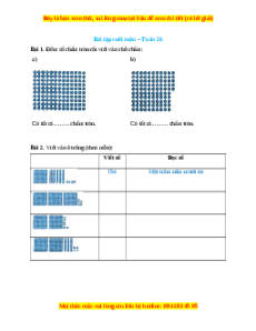 Bài tập cuối tuần Toán lớp 2 Tuần 26 Cánh diều (có lời giải)