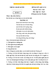 Đề thi giữa kì 2 Ngữ văn 8 Cánh diều (Đề 6)