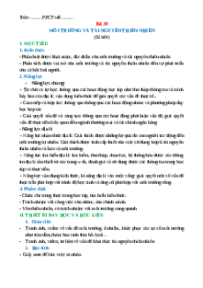 Giáo án Bài 39 Địa lí 10 Kết nối tri thức: Môi trường và tài nguyên thiên nhiên