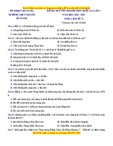 Đề thi thử Lịch sử trường Chuyên hà Giang lần 2 năm 2023