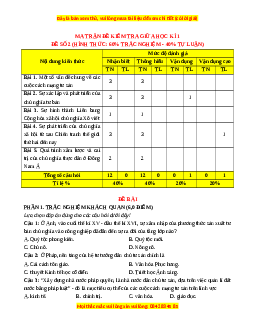 Đề thi giữa kì 1 Lịch sử 11 Chân trời sáng tạo (đề 2)