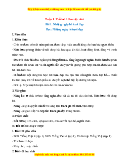 Giáo án Tiếng Việt lớp 4 Học kì 1 Chân trời sáng tạo