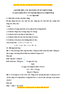 Chuyên đề Các bài toán về kĩ thuật tính lớp 4 (có lời giải)