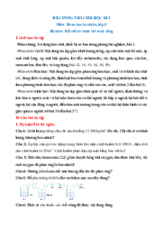 Đề cương ôn tập Cuối kì 1 Khoa học tự nhiên 8 Kết nối tri thức