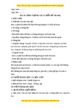 Giáo án Bảng thống kê và biểu đồ tranh Toán 6 Kết nối tri thức