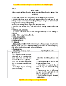 Giáo án Thực hành: Vận dụng Luật bảo vệ môi trường vào việc bảo vệ môi trường ở địa phương Sinh học 9