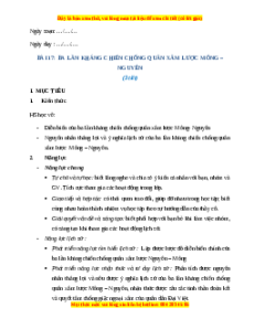 Giáo án Bài 17 Lịch sử 7 Chân trời sáng tạo: Ba lần kháng chiến chống quân xâm lược Mông - Nguyên (phiên bản 2)