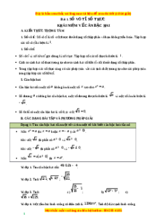 Chuyên đề Số vô tỉ. Căn bậc hai số học Toán 7 Cánh diều