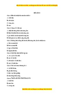 Đề thi cuối kì 1 Địa lý 10 Cánh diều (đề 3)