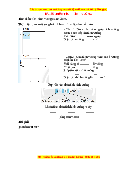 VBT Toán lớp 3 Bài 35 (Chân trời sáng tạo): Diện tích hình vuông