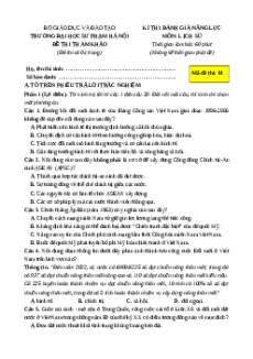 5 Đề thi ĐGNL Bộ Công an môn Lịch sử