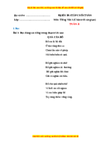 Bài tập cuối tuần Tiếng việt lớp 1 Tuần 32 Chân trời sáng tạo(có lời giải)