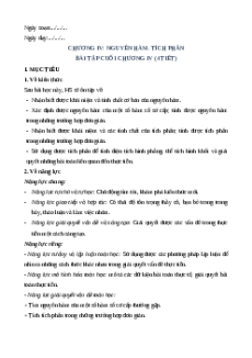 Giáo án Bài tập cuối chương 4 Toán 12 Cánh diều