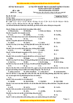 Đề Tốt nghiệp Hóa học 2024 theo đề tham khảo (Đề 6)