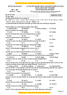 Đề Tốt nghiệp Hóa học 2024 theo đề tham khảo (Đề 6)