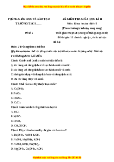 Đề thi giữa kì 2 KHTN 8 Kết nối tri thức (song song) - Đề 2