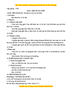 Giáo án Bài 3 Công nghệ 8 Cánh diều: Bản vẽ chi tiết