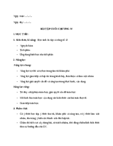 Giáo án Bài tập cuối chương 4 Toán 12 Kết nối tri thức