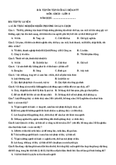 Bài tập ôn tập Cuối kì 2 GDCD 8 Kết nối tri thức cấu trúc mới