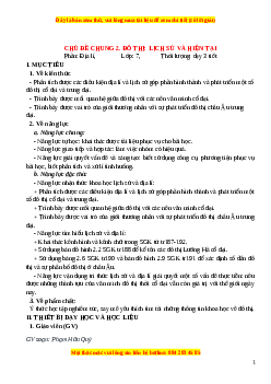 Giáo án Chủ đề chung 2 Địa lí 7 Chân trời sáng tạo: Đô thị: Lịch sử và hiện tại