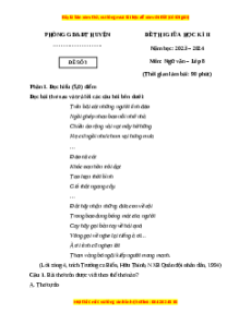 Đề thi giữa kì 2 Ngữ văn 8 Kết nối tri thức (Đề 3)