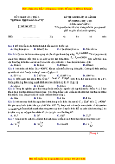 Đề thi thử Vật Lí trường Ngô Gia Tự năm 2021